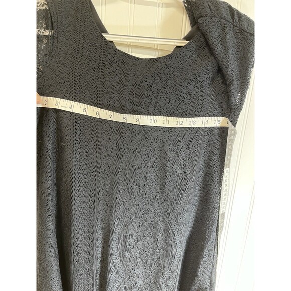 "As You‎ Wish" Bell Sleeve Little Black Party Lace Dress. Lined. Sz X Small - Picture 12 of 15